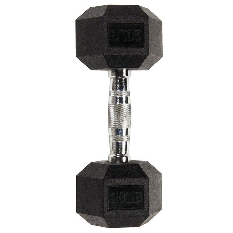 Hex Dumbbells with Rubber Ends  (5lb, 10lb, 15lb, 20lb)