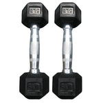 Hex Dumbbells with Rubber Ends  (5lb, 10lb, 15lb, 20lb)