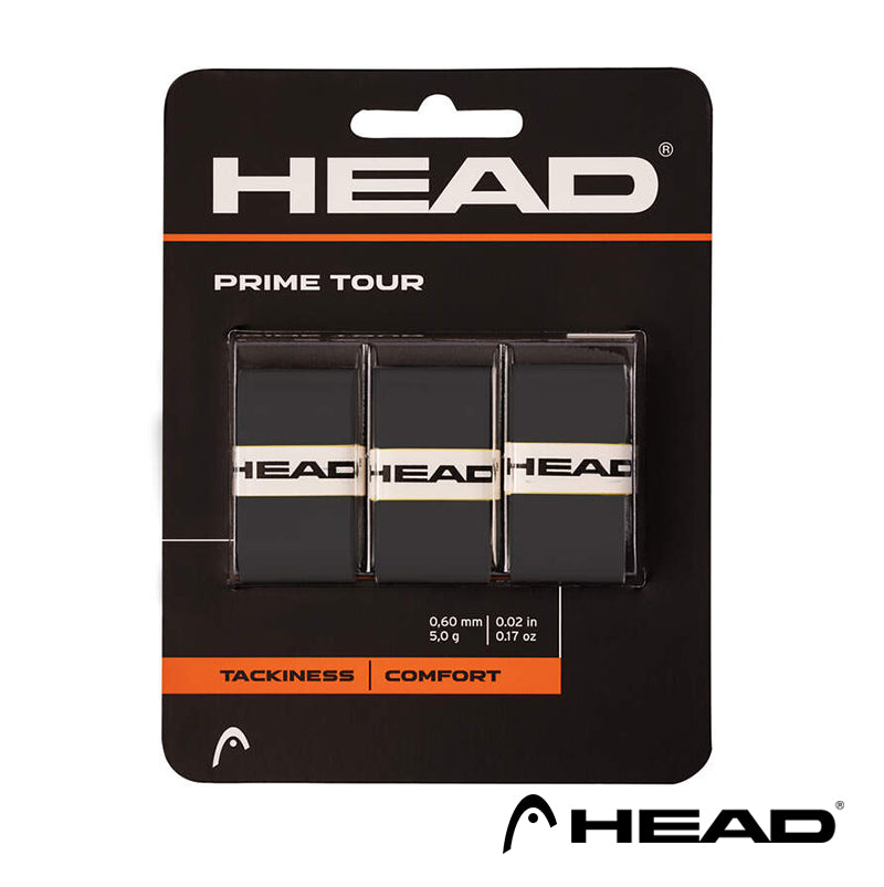 Head Prime Tour Racquet Overgrip for Maximum Firm Grip and Tackiness of Tennis Racket Pack of 3