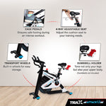 Trax Attack 1.2 Stationary Bike Smooth and Quiet Belt Drive Electromagnetic Resistance