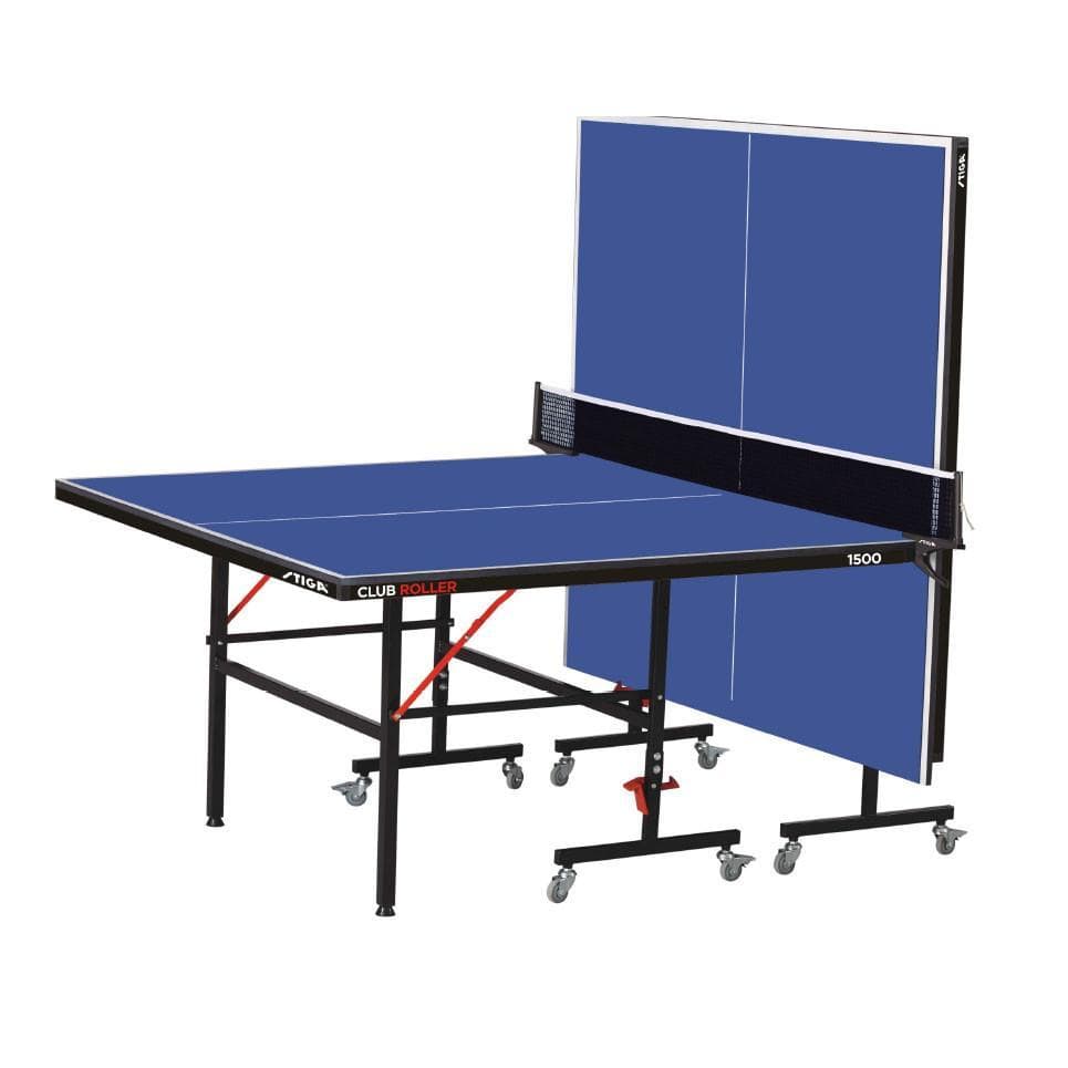 Stiga Club Roller Ping Pong Table with Ping Pong Bats, Balls, Net & Post